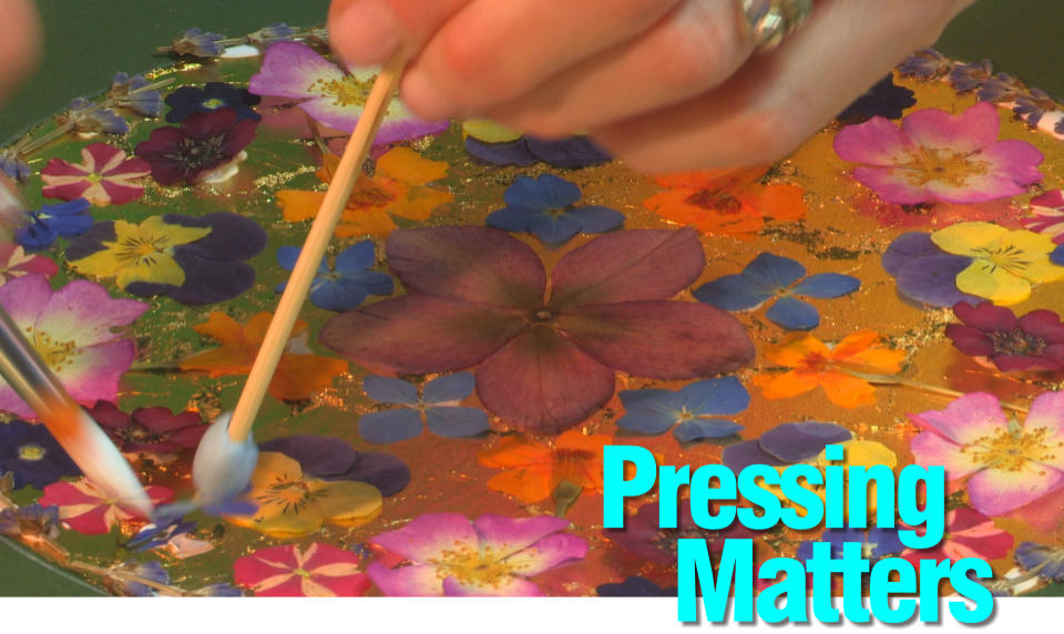 Pressed flowers still  from episode 6 of the Artist in You, Pressing Matters presented by Jenny Muncaster